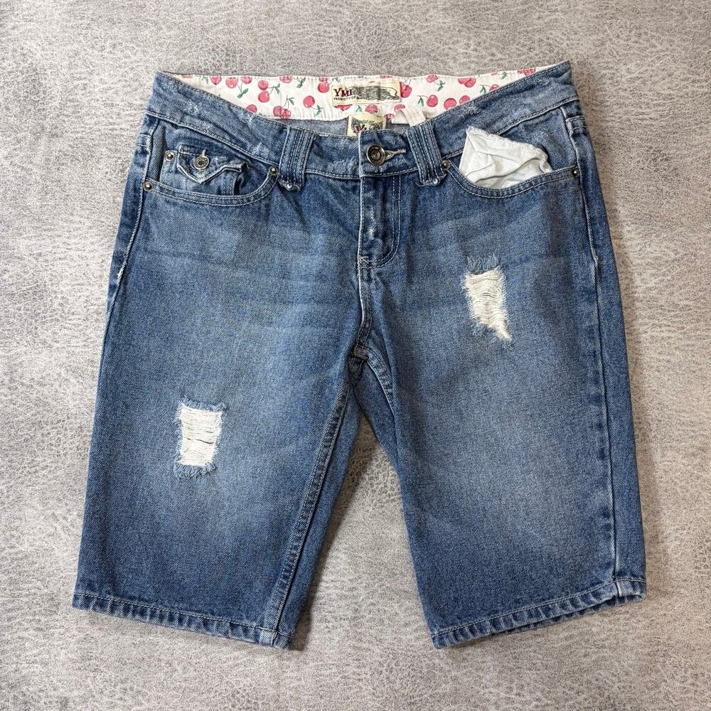 Y2k YMI Distressed Denim Bermuda Shorts